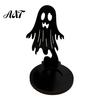 Dark Festive Table Centerpiece Halloween Wooden Candle Holder, Black Hollow Crow Spider Tealight Display Party Atmosphere Decor Stand, Gothic
