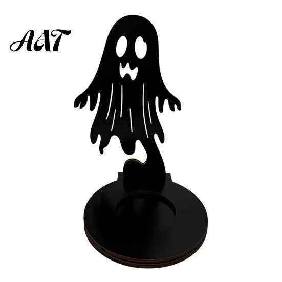 Dark Festive Table Centerpiece Halloween Wooden Candle Holder, Black Hollow Crow Spider Tealight Display Party Atmosphere Decor Stand, Gothic