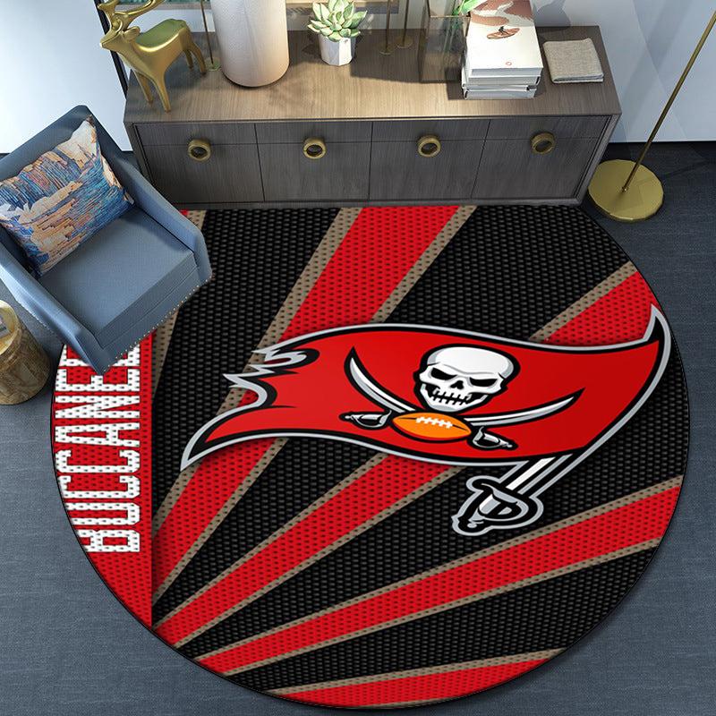 Buccaneers Team Spirit Round Rug for Livingroom,Bedroom, Palyroom, Chair Rug, Area Rug, Circle Carpet, Large Size Fan Christmas Gift