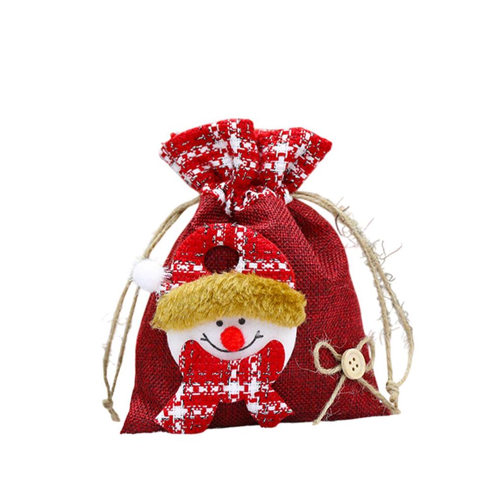 Christmas Drawstring Gift Bag Reusable for Parties Christmas Eve Goody