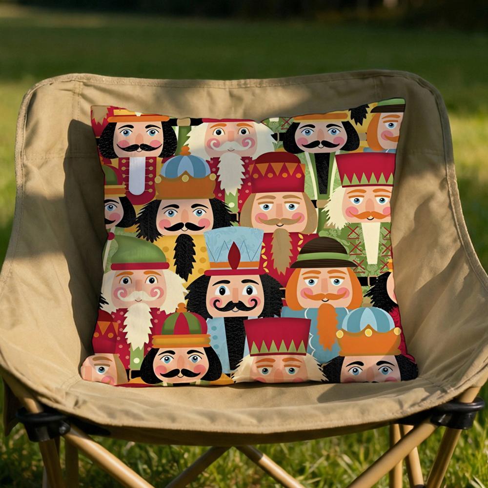 

Nutcracker Soldier Christmas Cushion Cover Soft Reversible Durable Pillow Cover MultiScene Use for Home Car Daily Comfort 30X30cm