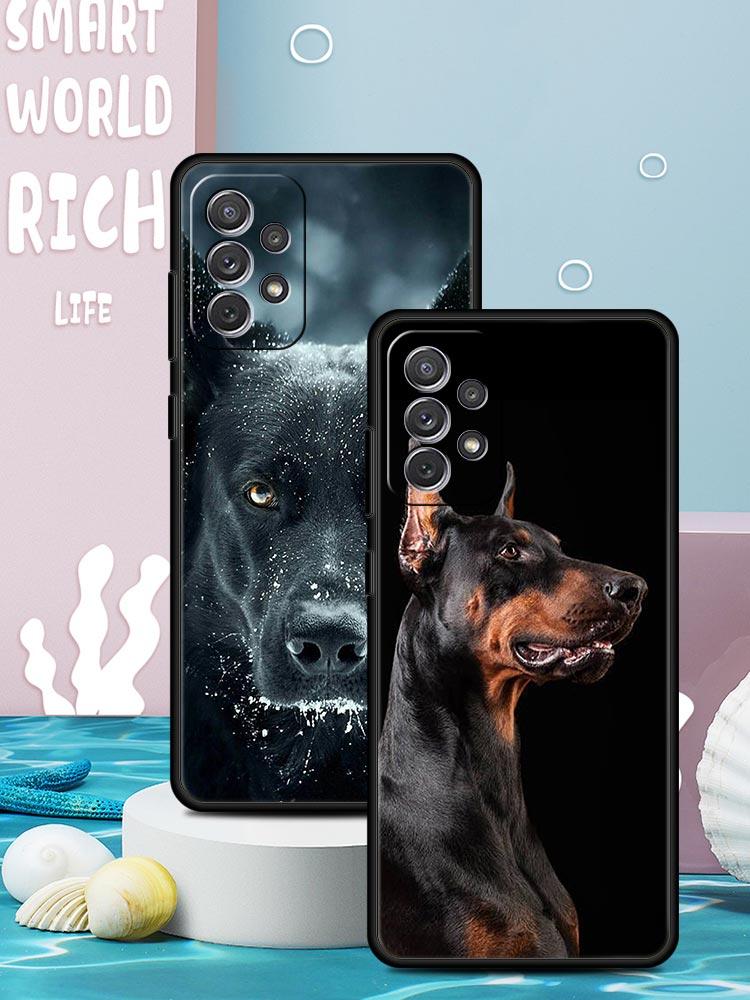 Doberman Dog Phone Case for Samsung Galaxy A55 A35 A17 A07 A15 A13 A25 A51 A71 A72 A73 A32 A52 A52S A41 5G Soft TPU Shell Capas