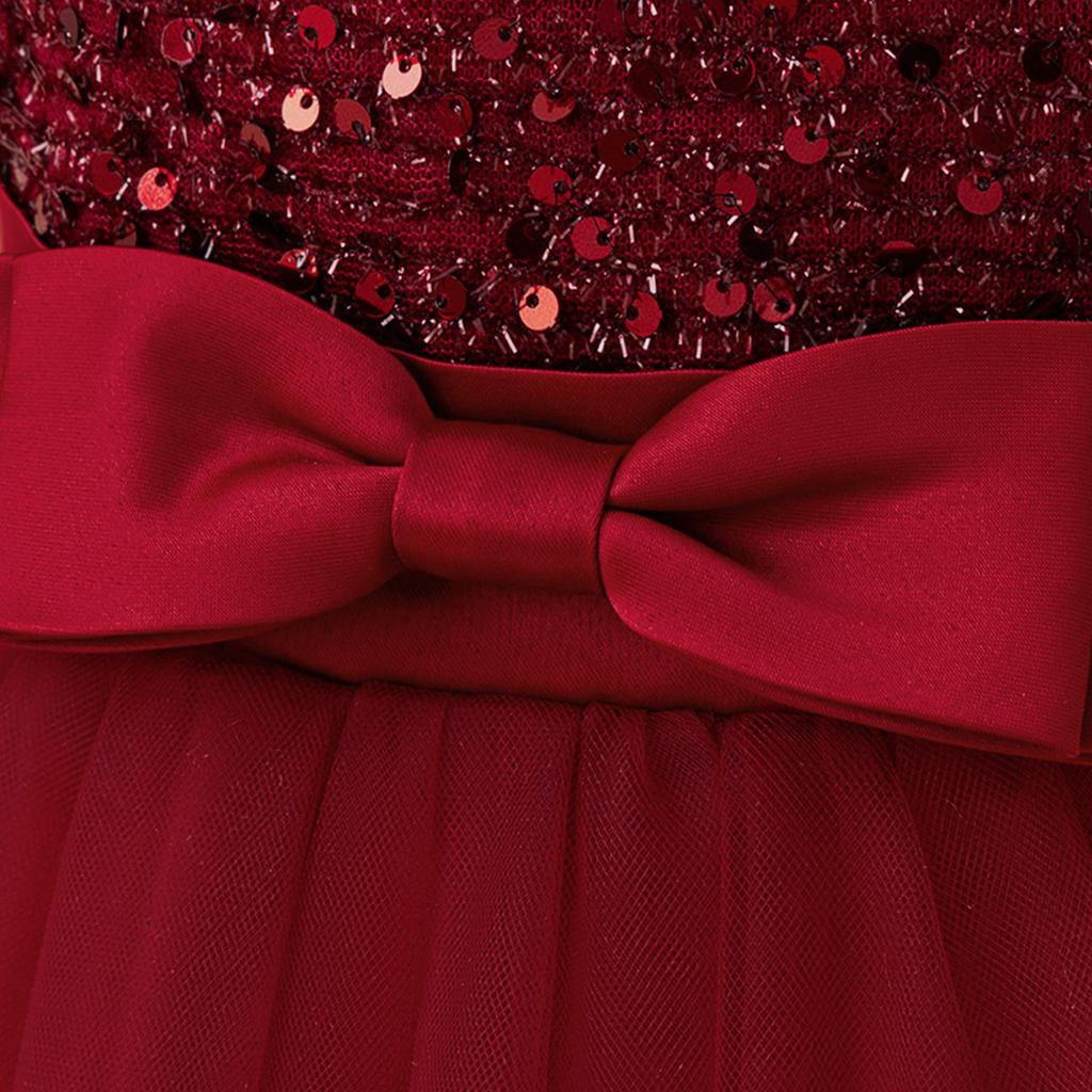 Sukienka Księżniczki Druhny na Wesela Lato Dziecko Formalna Kokarda Długa Suknia na Szkołę Imprezę Wieczorową Dzieci Nowy Rok Ubranie 519