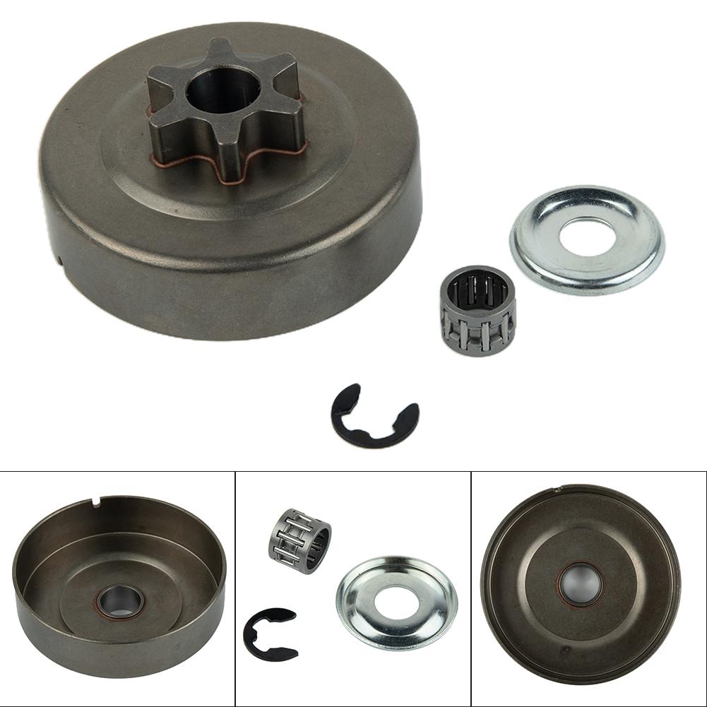 Sprocket Bearing Clutch Drum Steel Pad 3/8 -6T Spur Chain Saw Accessries Clutch Drum E-clamp Kit Chain Saw Parts