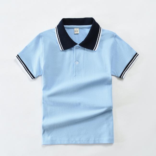 

Детская летняя детская одежда с коротким рукавом, средняя и большая детская футболка, хлопковая полосатая рубашка-поло 120cm