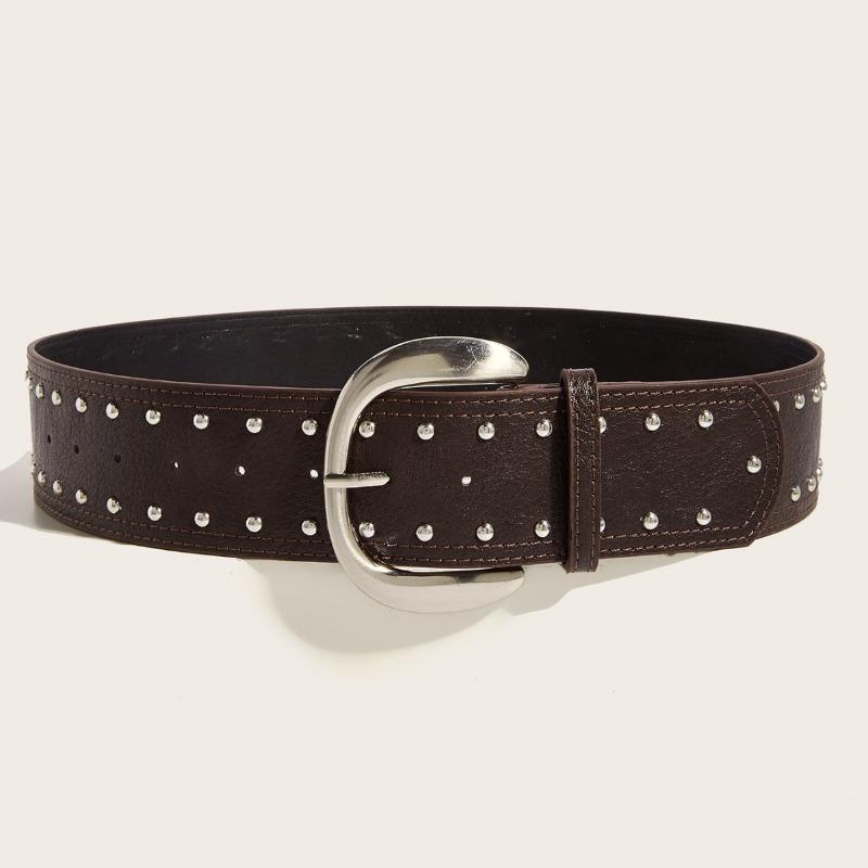 Punk-Stil Gürtel Dekorativ Vielseitig Druckknopfgürtel Trendiger Gürtel black