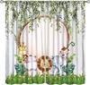 Tende con Animali Cartoni Animati Bambini Fauna Selvatica Fiori Tropicali Foglie di Palma Tende per Finestre per Bambini Bambine Stanza dei Bambini Aula