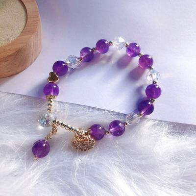 Natural Amethyst Bracelet  Bangles Women Fashion Jewelry Accessories Gift