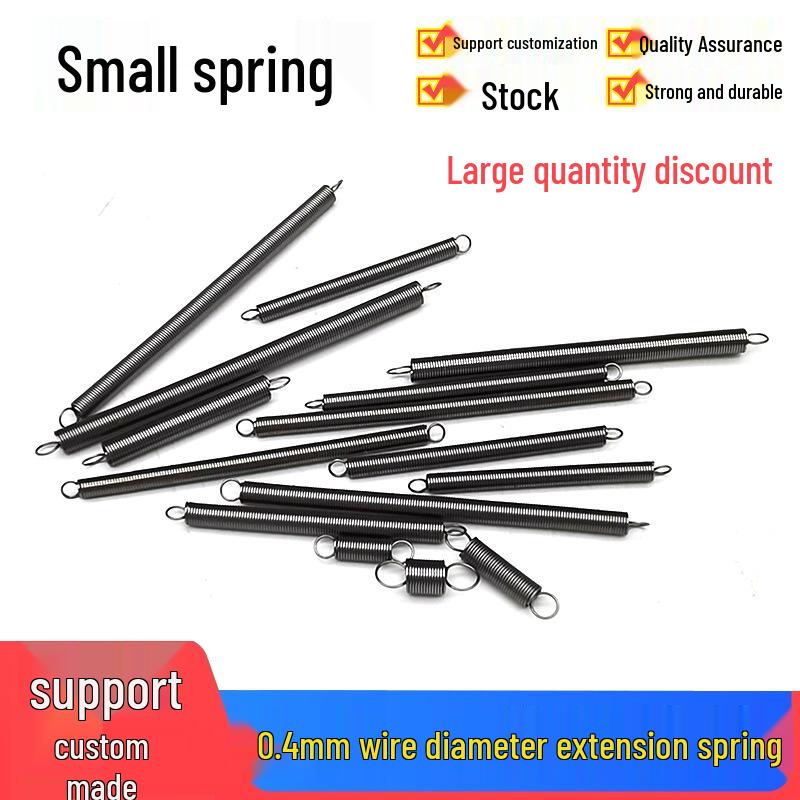 Micro Precision Extension Tension Spring Set with Hooks, 0.4mm Wire Diameter, 3-5mm Outer Diameter