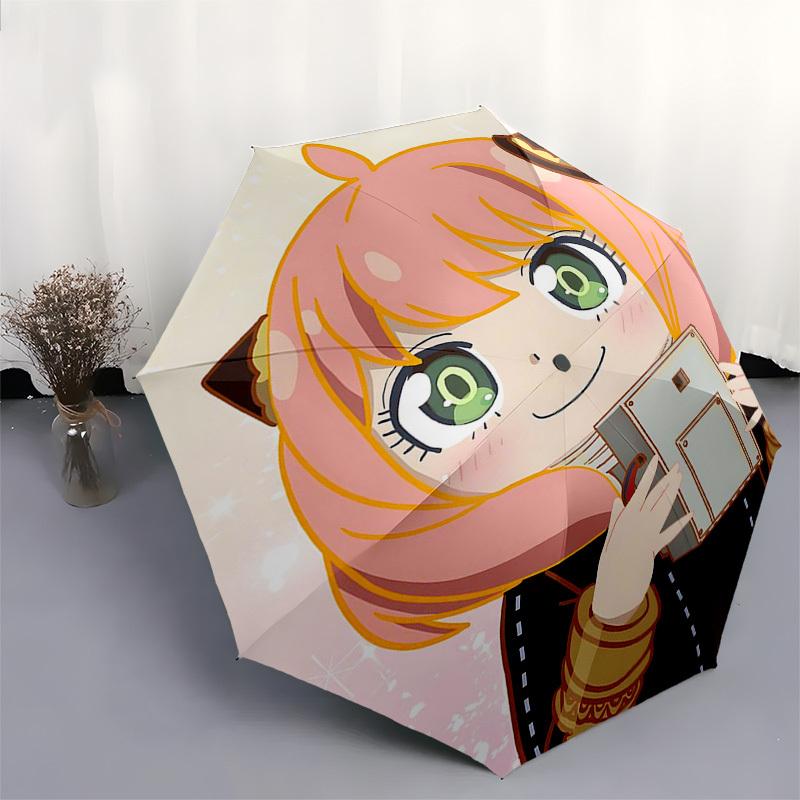 1pc 8 Bone Iron Frame Auto Open Umbrella with Cat Ear Design - Portable Folding Outdoor Umbrella for Fans, Travelers, Daily Use, Festive Gift.P078