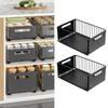2 Pieces Pull Out Cabinet Organizer Slide Storage Shelves Basket Drawers for