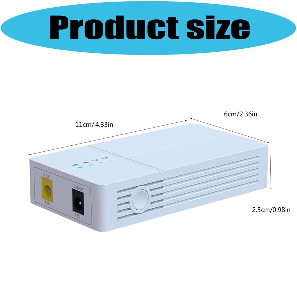 24W 7800mAh 12V 2A Uninterruptible Power Supply Backup Power Supply Adapter for Wireless Router Optically Device
