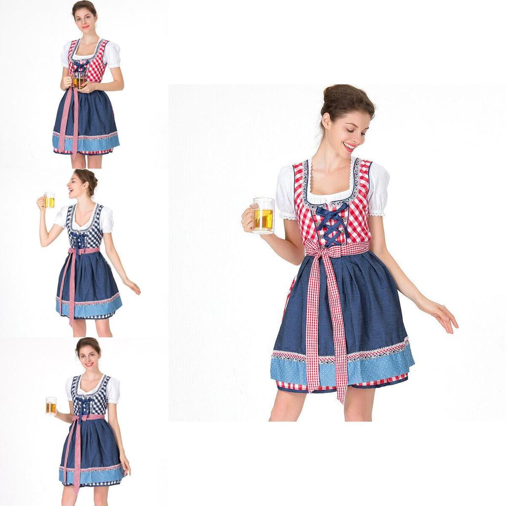 Damen Oktoberfest Einfaches Kleid Kostüm mit zarter Kante für festliche Feiern
