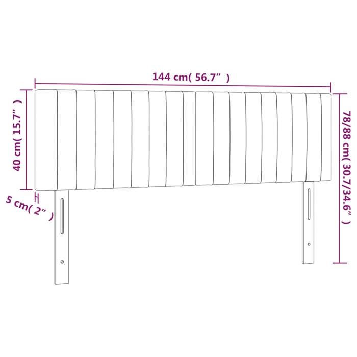 VidaXL 2x Têtes de Lit Meubles de Chambre à Coucher Accessoires de Lit Simple Têtes de Cadre de Lit Intérieur Bleu Foncé 346254