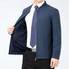 New Spring and Autumn Men's Jackets Mulberry Silk Stand-up Collar Thin Jackets Middle-aged Jackets Men's Large Size High-end Tops