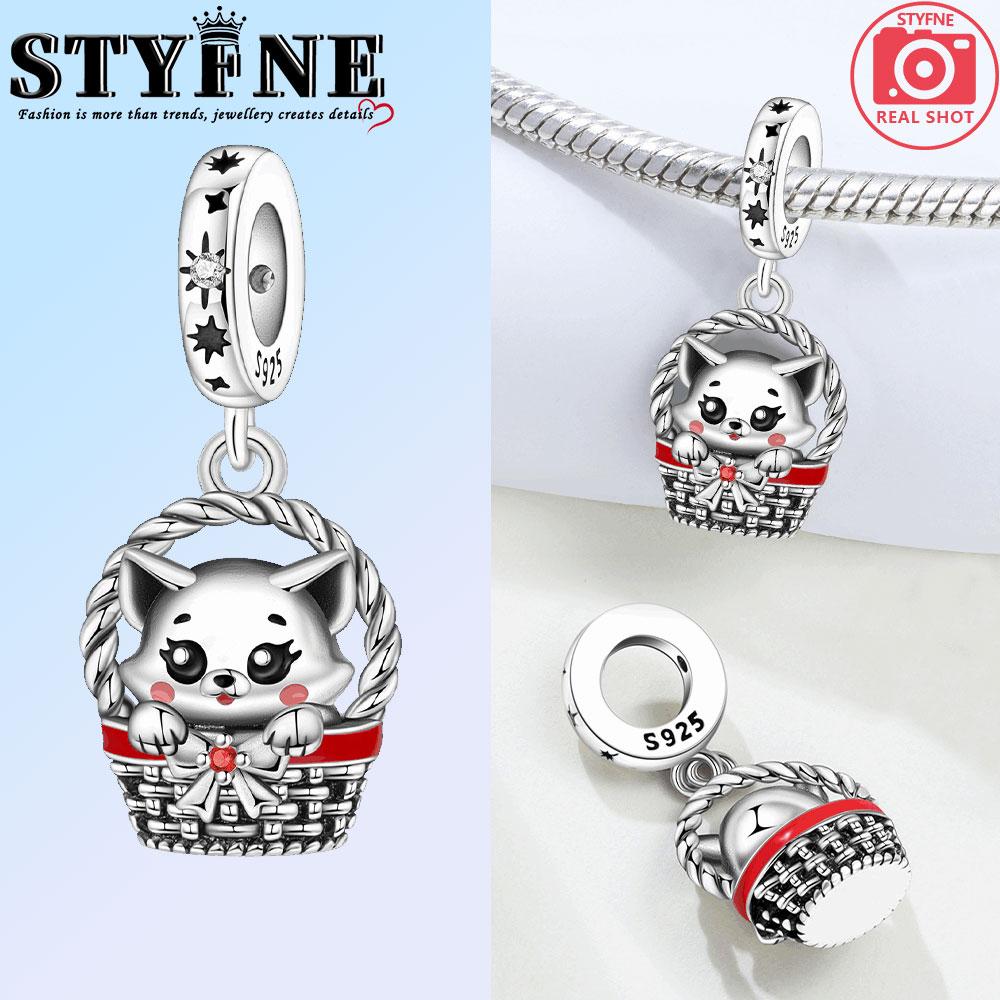 Oryginalne Miedziane Charms Koraliki Koszyk Jajko Wielkanocne Skarpety Świąteczne Wisiorek Kotek Pasuje Bransoletka Charm Biżuteria Damska Prezent