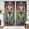 Bohemian Curtain 2pcs Polyester Filter Curtain Bohemian Style Living Room Bay Window Decoration   Multiple Sizes