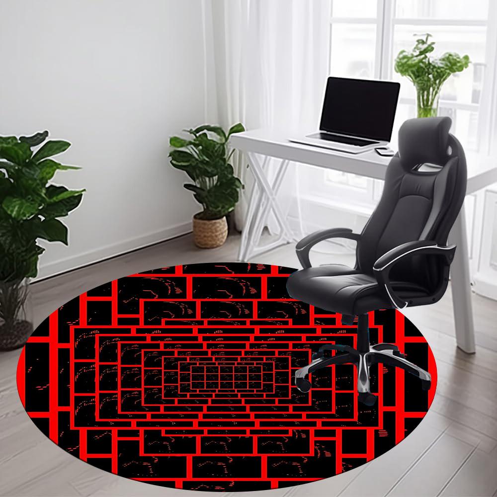 1pc Brick Maze Office Round Area Rug, Indoor Mat Suitable ForOffice, Under Office Chairs Bedroom Living Room Home Decor T147