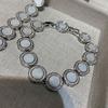 Medieval Vintage Natural White Shell Bright White Moonlight Necklace Bracelet Earrings Light Luxury High-End Suit Women