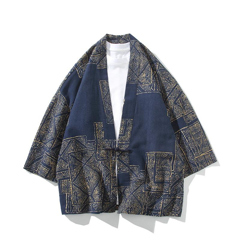 

Юката с этническим принтом, мужская, женская, модный кардиган, блузка, азиатская одежда, харадзюку, японское косплей-кимоно S