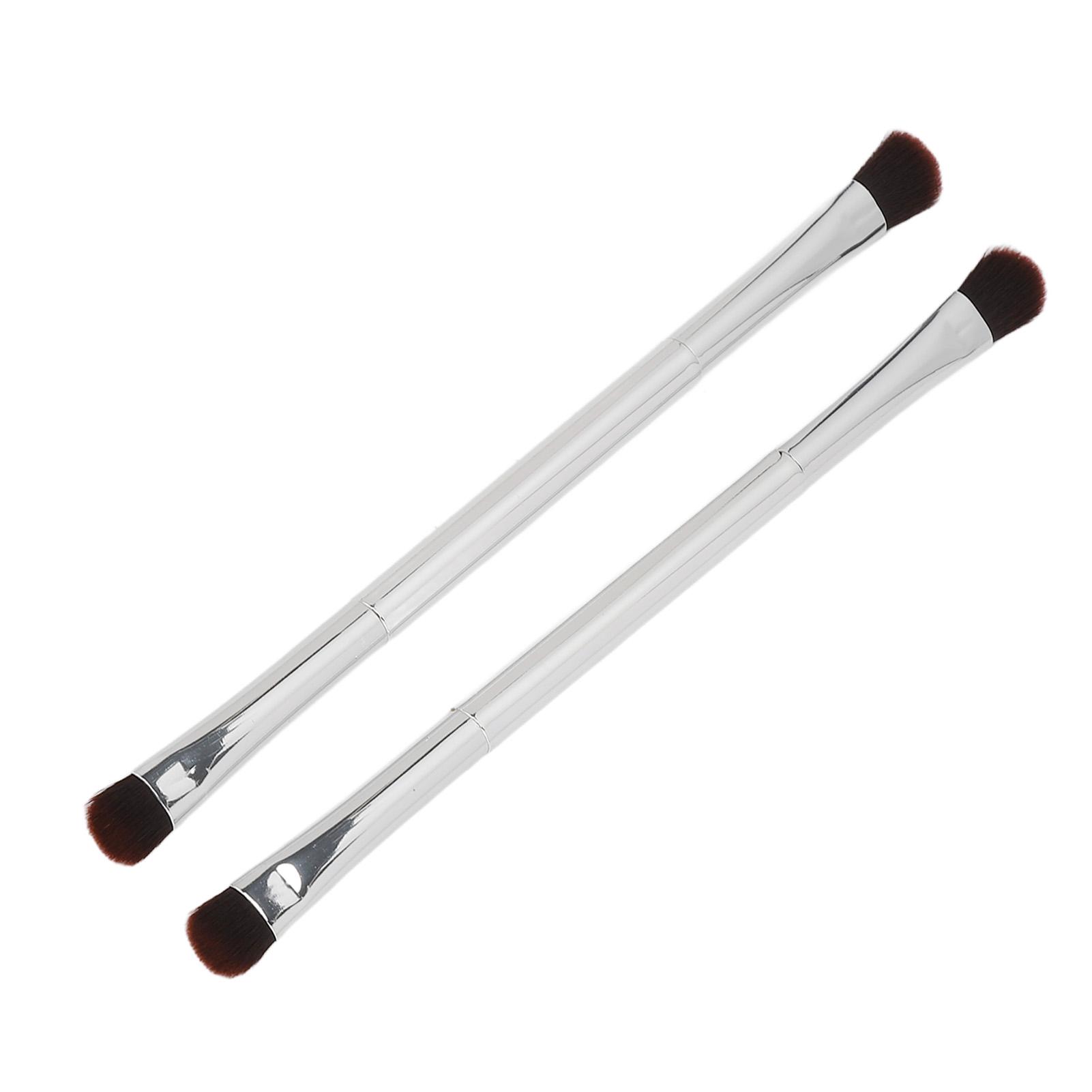 

Набор из 2 мягких кистей для теней для век, серебристая двухсторонняя кисть для макияжа век, косметический инструмент для женщин