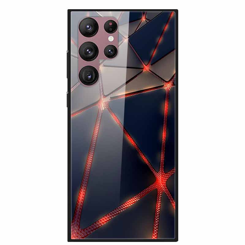 For Samsung Galaxy S22 Ultra 5G Phone Case Tempered Glass Back Cover Hard Case For Samsung  S22 Plus S 22 Capa Shell Funda Coque