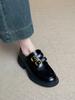 French platform loafers 2025 spring new round head versatile retro British thick heel Mary Jane small leather shoes women