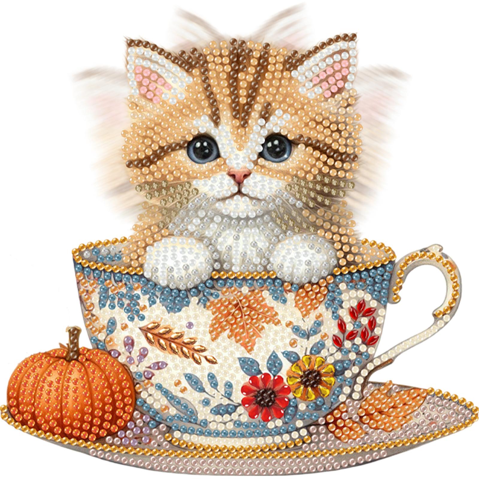 

Diamond Painting Desktop Ornaments Kit 2D/Flat Cat DIY Shaking Head Diamond Painting Tabletop Ornaments Kit for Adults Beginner