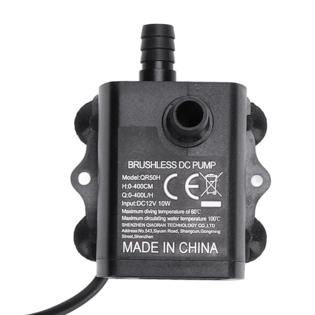 Pompă Submersibilă Fântână Mică pentru Acvariu Debit Reglabil DC 12V 10W 0?400L/H 0?Ridicare 400cm