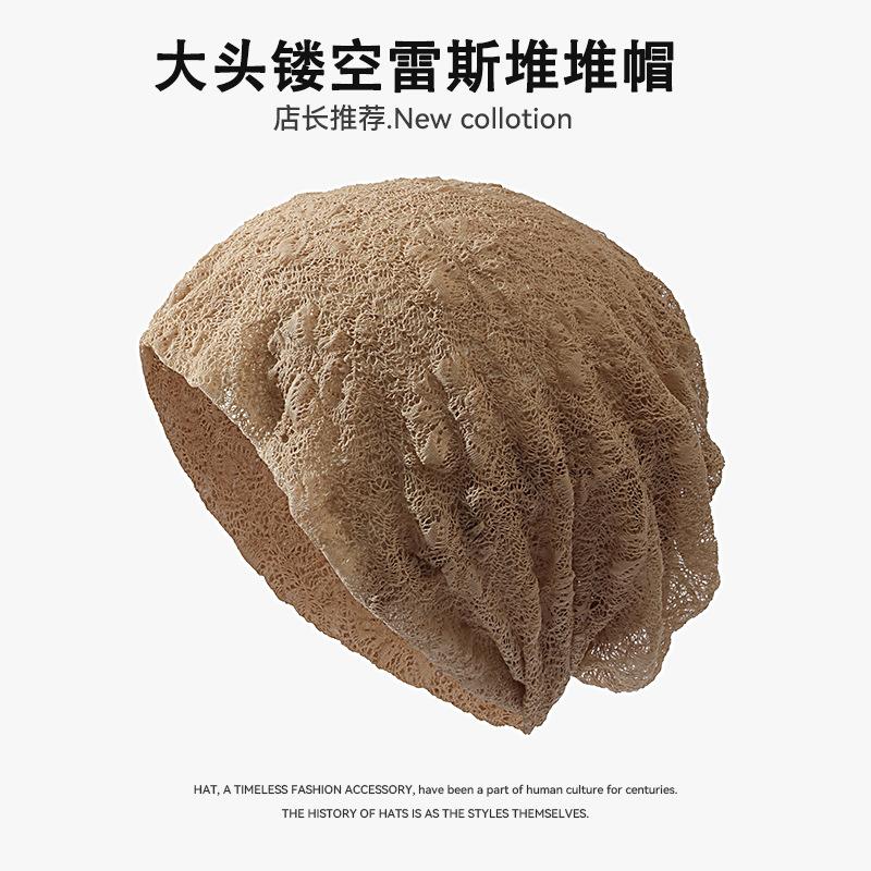 Beret women's autumn and winter handmade knitted wool hat double-layer warm and windproof retro niche stacked bag head cold hat