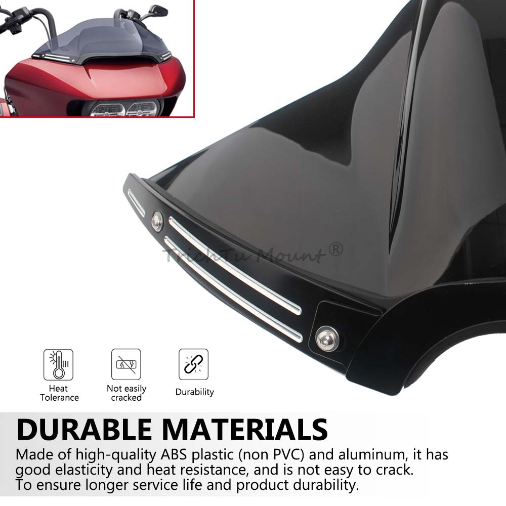 Motorcycle Accessory Black Vivid ABS Fairing Air Duct Windshield Trim For Harley Touring Road Glide CVO Limited FLTRX 2015-2023