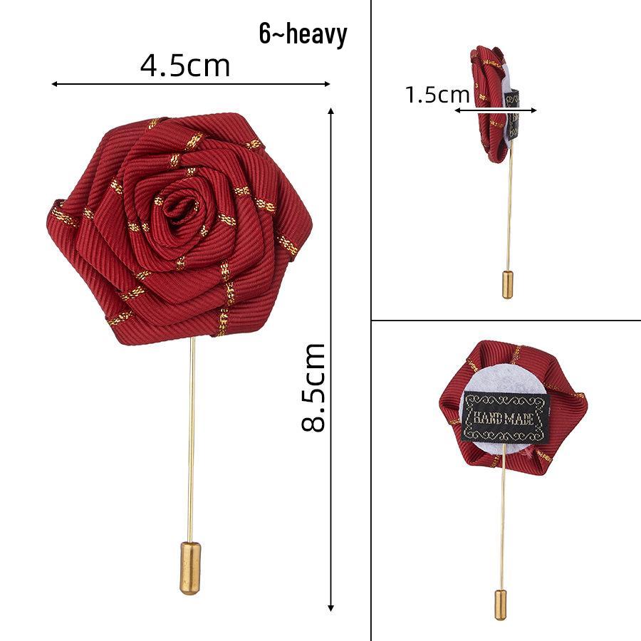 

Бутоньерка из розы с золотым листом, булавка на лацкан для свадеб и банкетов