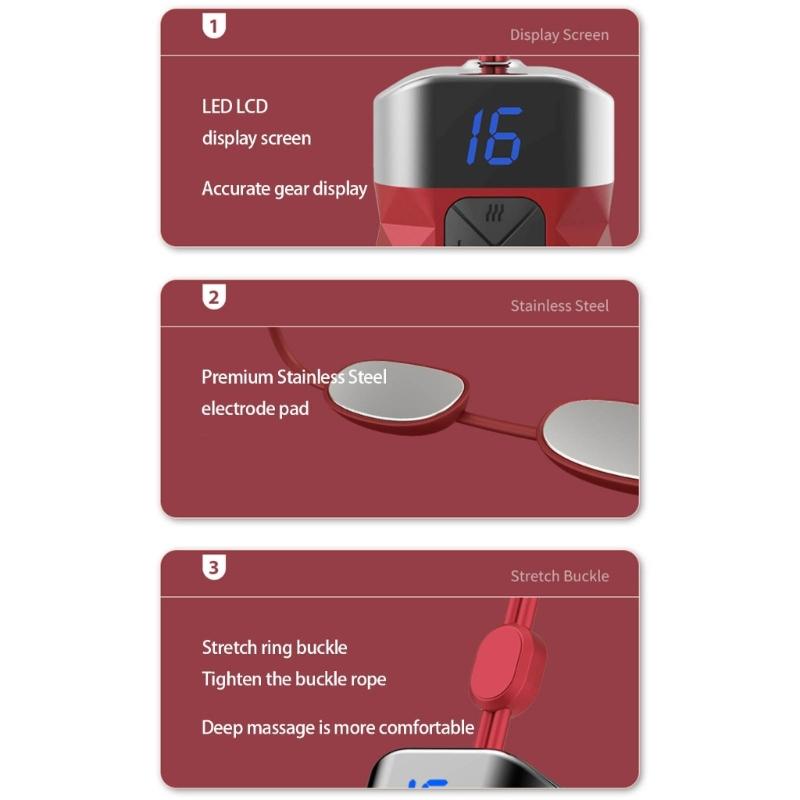 Neck Massagers with Heat,Electric Pulse Neck Massagers for Pains Relief,Mini Hanging Massage Device for Women Men Gift