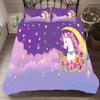 Bed Linens High-grade Fabric Unicorn Beding AU US Winter Bedding Set Hot Soft Duvet Cover Set Cute Cartoon Bedding Set 3pcs