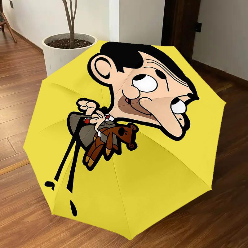 1PC Mr. Bean Umbrella-8-Rib Reinforced, Automatic Open, Lightweight & Durable, Cute Fashion Accessory for Outdoor-Y0380
