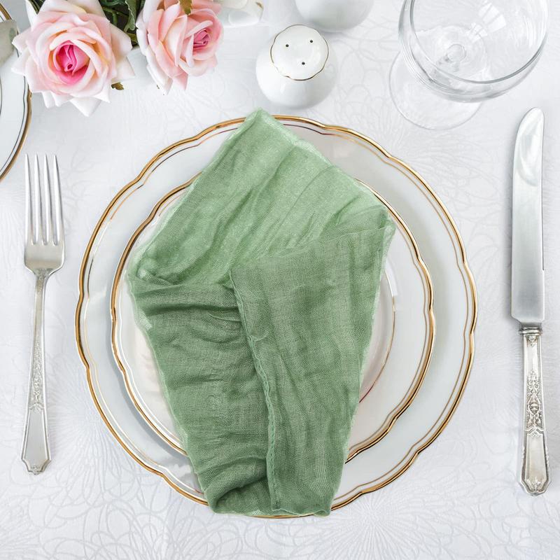 1PC 20x20Inch Boho Napkins Handmade Cloth Napkins with Wrinkled Gauze Table Napkins for Dinner Wedding Birthday Party Home Decor