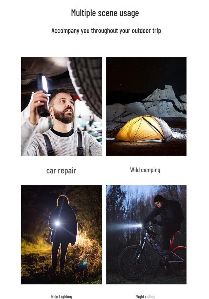 LED Foldable Magnetic Work Light - Outdoor COB Flashlight for Car Repair & Inspection