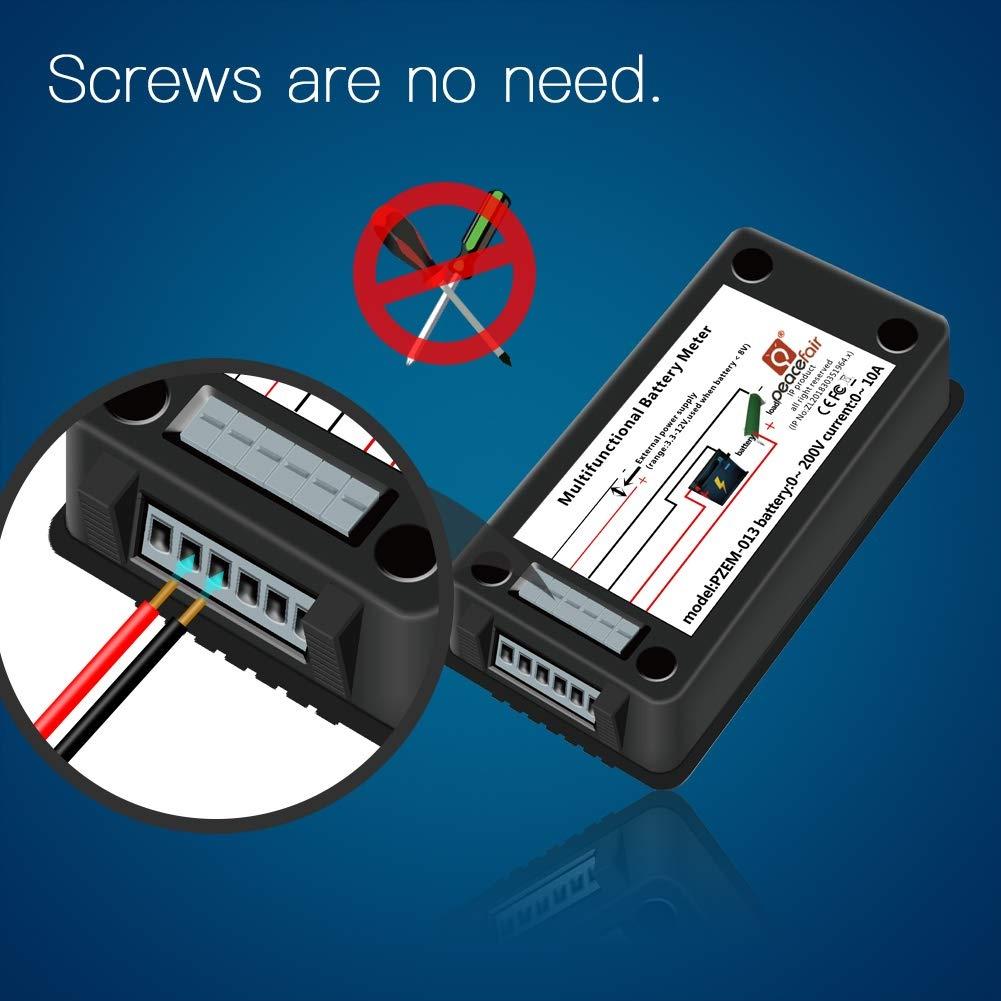 DC Multifunction Battery Monitor Meter,0200V,0300A (Widely Applied To