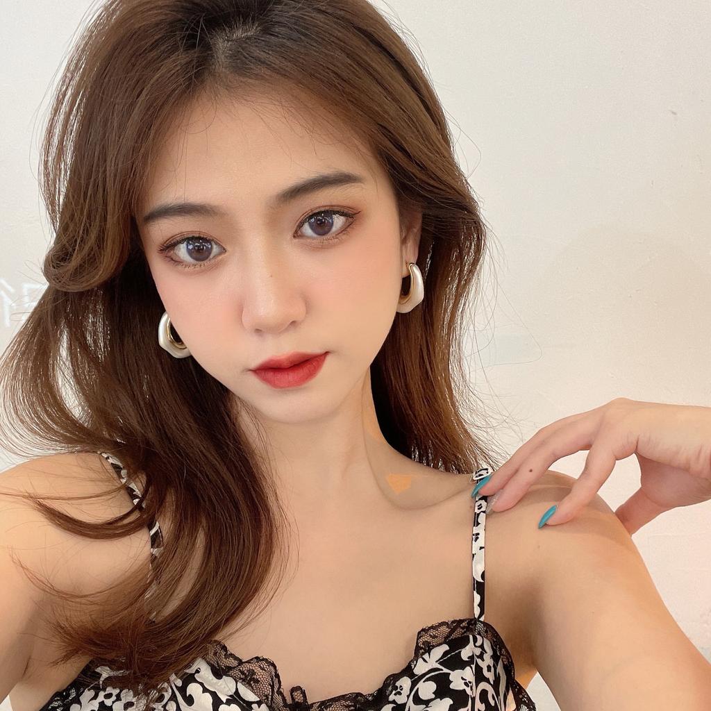 New Geometric 911 Real Gold Electroplating Irregular Pearl Earrings Female Korean Temperament Cold Wind Internet Celebrity Earrings