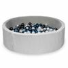 Dry Pool 130x40 Corduroy Gray 700 Balls: Transparent, Pearl, Metallic Graphite, Metallic Blue