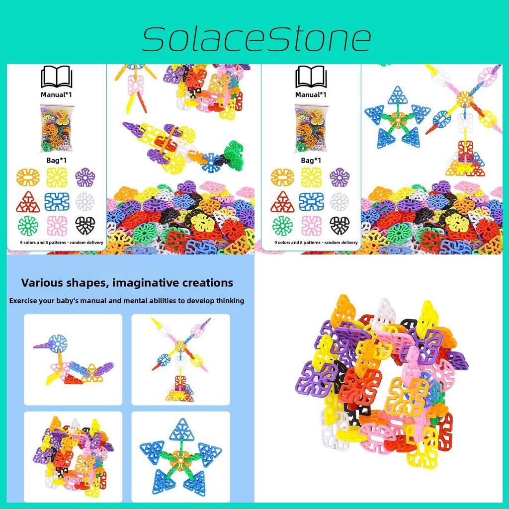 Geometric Snowflake Puzzle Blocks For Kids 3-6 Years Educational Building Toys