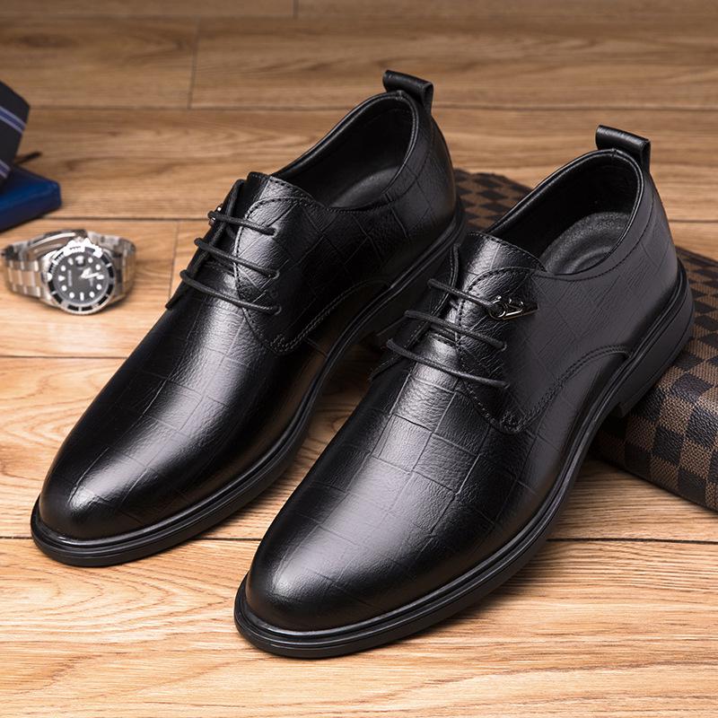 Men s Spring Low-Top Plaid Leather Loafers - Formal and Casual Wear 42