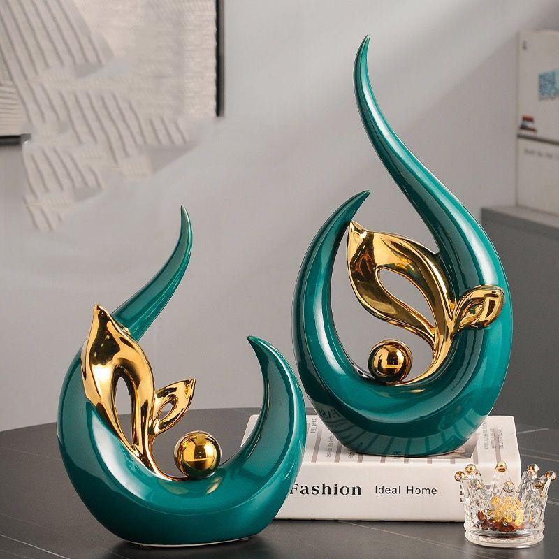 Modern High-end Luxury Ceramic Ornaments Artwork Home Livingroom Porch Figurines Decoration Cabinet Bookshelf Accessories Crafts