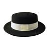 French Small Fragrance Black White With Short Brim Wool Flat Top Top Top Hat For Men And Women Autumn And Winter Retro British Versatile Felt Hat
