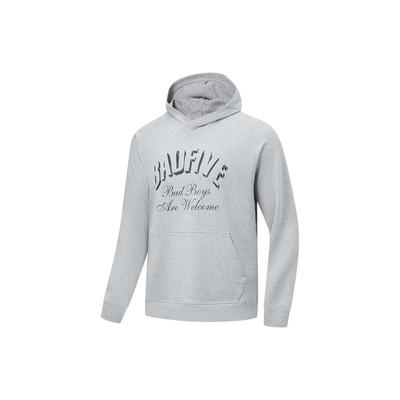 Li Ning Badfive Letter Print Pullover Sweatshirt Unisex Sweatshirt Flower-Gray AWDT887-2