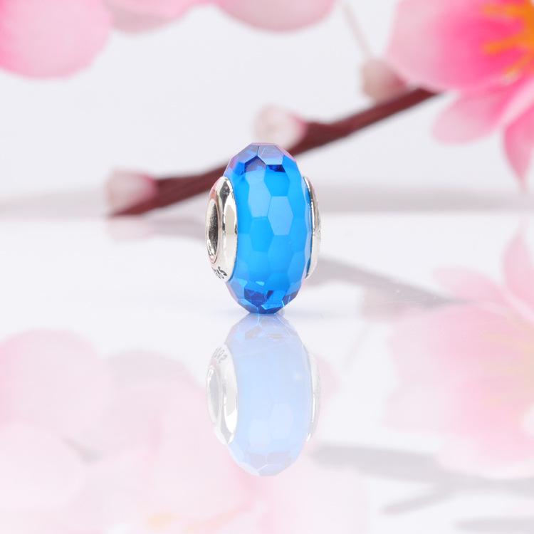 Pandora Pärlor: Europeisk & Amerikansk S925 Sterling Silver Facetterad Glas Berlockpärla