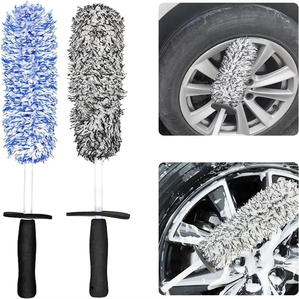 Non-Slip Car Wheels Brush Long Handle Wheel Details Cleaning Tool Plush Cleaning Brushs