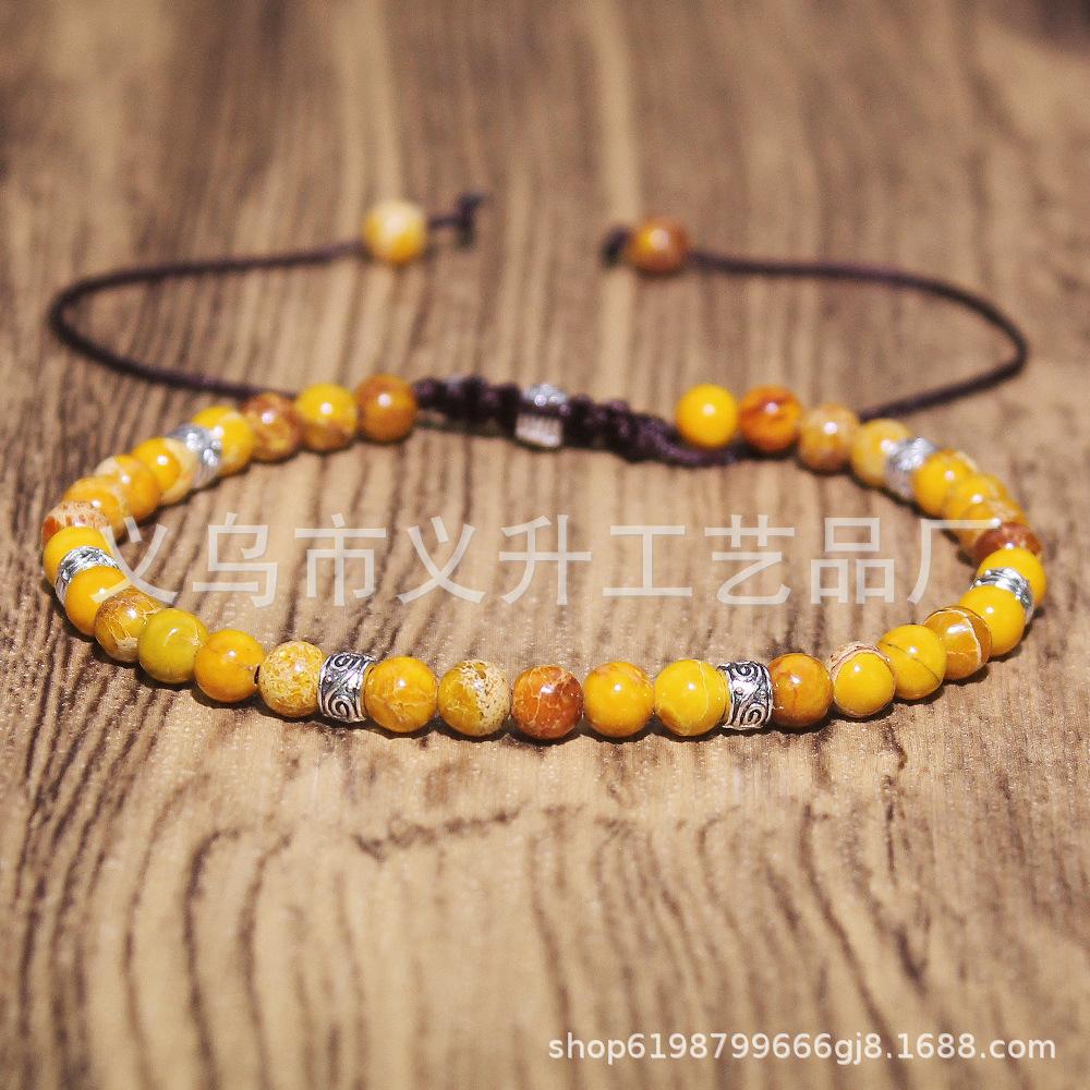 Naturstein-Armbänder für Frauen, handgefertigt, geflochtene Perlenarmbänder, heilende Meditation, Balance, Yoga, zierliche Handkette