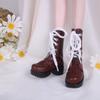 Girls Gift Retro Brown Doll Boots Casual Wearing Trendy Cute 60cm Doll Shoes Handmade Leather Shoes Doll Long Boots DIY