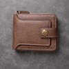 Men Short Wallet Zip Closure Slim Card Holder Wallet Faux Leather Minimalist Bifold Wallet for Cards Cash Coins